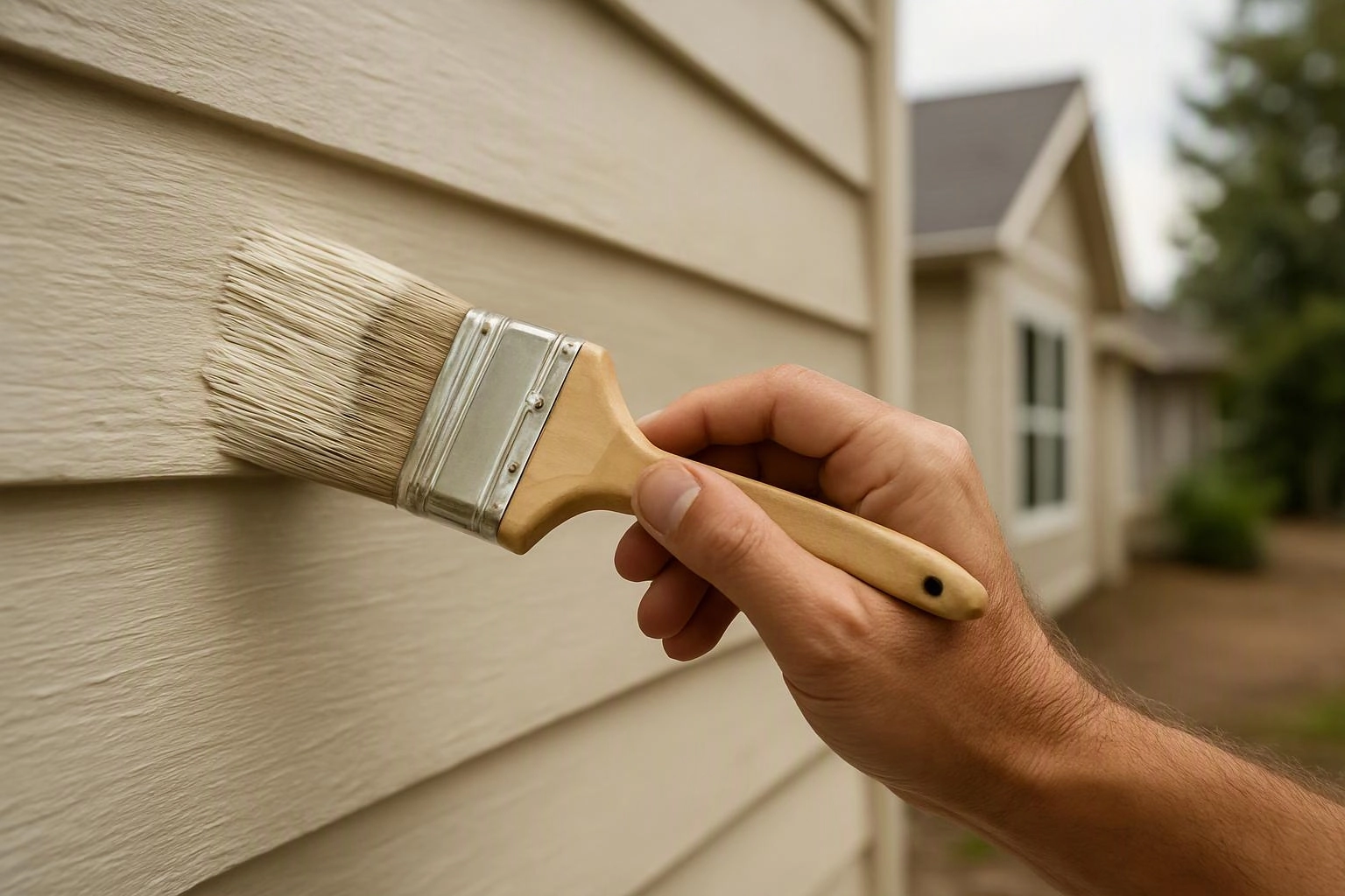Macro product photograph of wide establishing view of a setting where "New Construction Painting for Home Builders" naturally arises in Painting Contractor